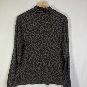 🌽 Ann Taylor wool blend animal print gray turtleneck